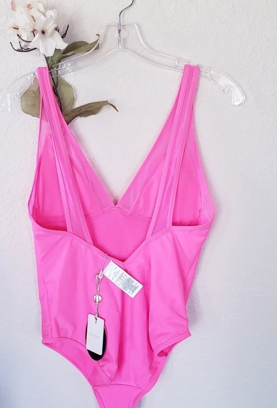 Ted Baker Fuchsia Mesh Panelled Swimsuit NEW Womens